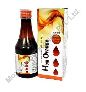 Liquid Hem Orange Syrup, for Health Supplement, Packaging Type : Plastic Bottle
