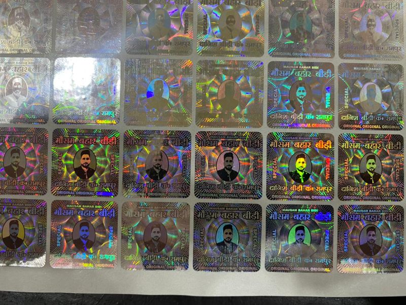 Polyester hologram stickers, Size : depend on custommer