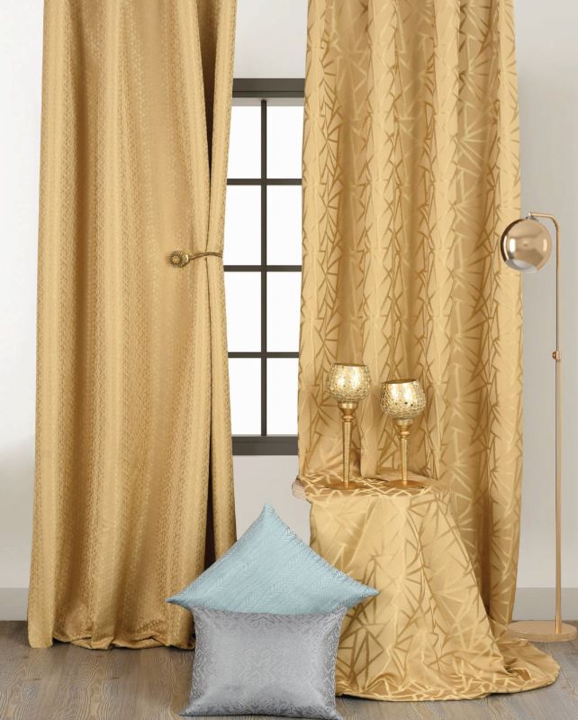 Golden Printed Polyester Albania Curtain Fabric