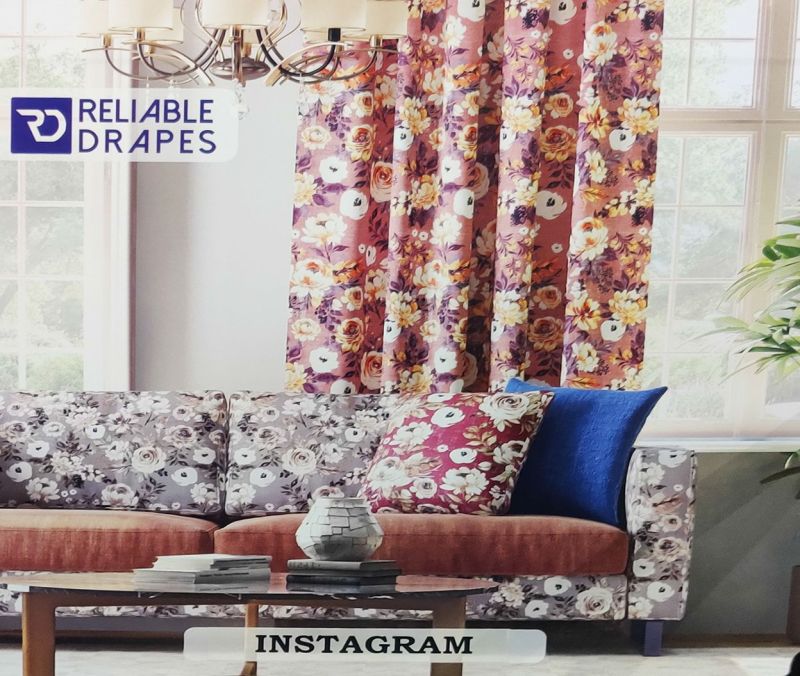 Multi Colour Polyester Printed Instagram Curtain Fabric