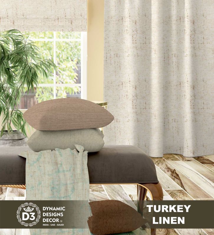Printed Polyester Turkey Linen Curtain Fabric