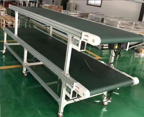 Rectangular Mild Steel PVC Belt Conveyor, for Moving Goods, Specialities : Long Life, Excellent Quality