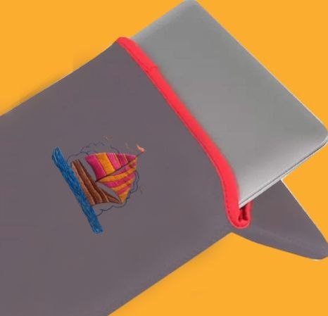 Hand Embroidered Cotton Laptop Sleeve