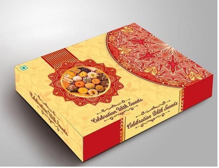 Rectangular Cardboard Sweet Packaging Box, Color : Multicolor