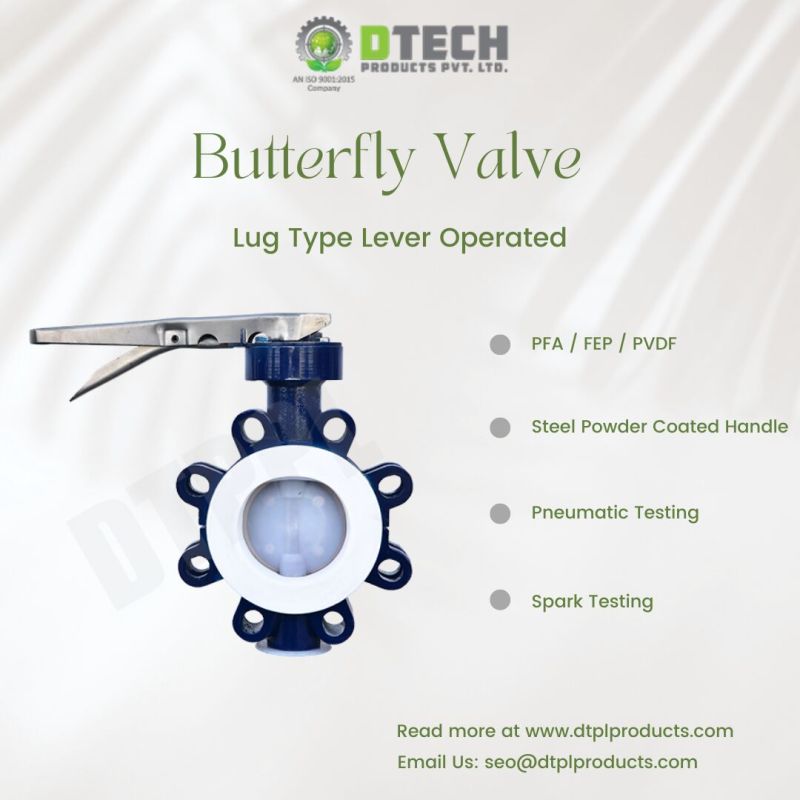 Lined Butterfly Valve Lug Type Lever Operated