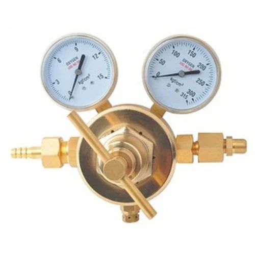 Golden Double Meter Brass Regulator, for Gas Use, Feature : High Strength, Safety Certified
