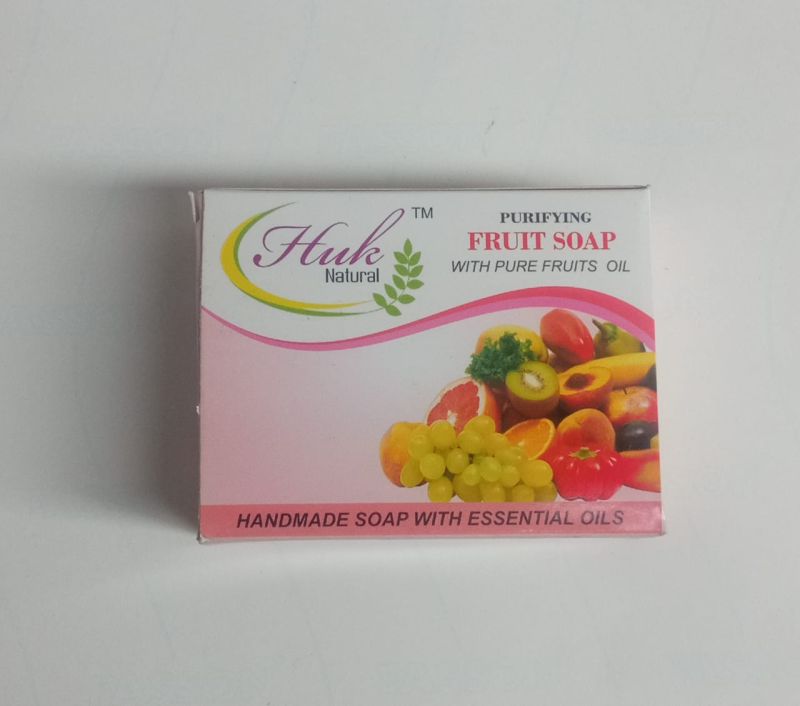 Square Saffron 100gm Fruit Soap, for Skin Care, Bathing, Size : 100ml