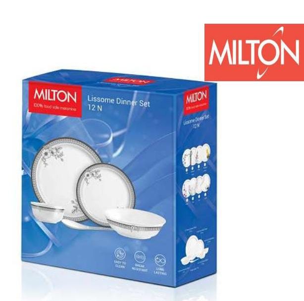 White Polished Milton Melamine Dinner Set, for Hotels, Home, Size