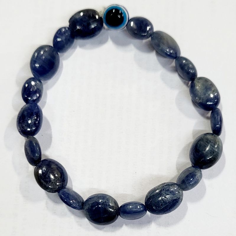 Beaded Polished Neelam Blue Sapphire Bracelet, Occasion : Weeding Wear