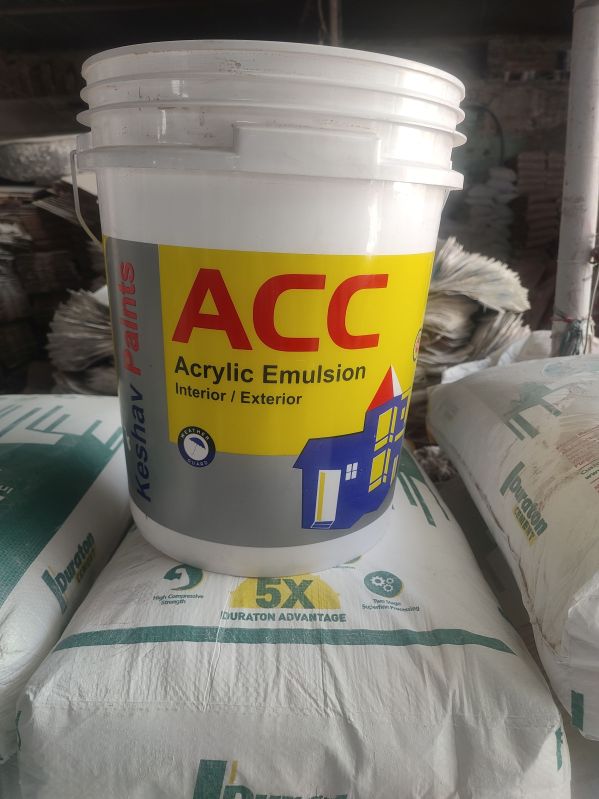 White Acc Acrylic Emulsion Paint, for Brush Roller, Packaging Type : Bucket