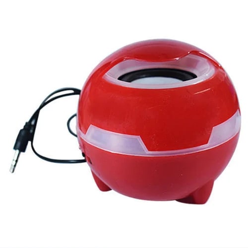 Red JPY Round LED Light Bluetooth Speaker, Size : 6 Inches