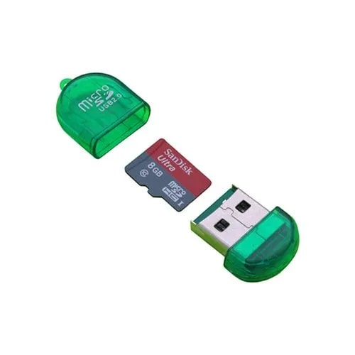 Green JPY Plastic Ultra Memory Card Reader, for Computer, Laptop, Size : Standard