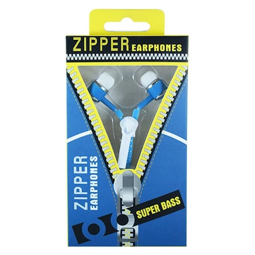 Blue JPY Zipper Mobile Earphones, Size : Standard