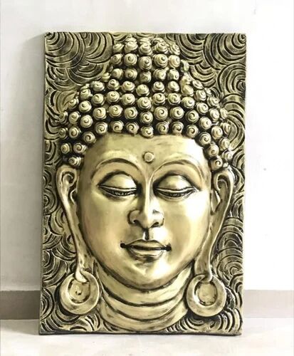 Golden Creators Podd Budhha Face FRP Lord Buddha Wall Mural, for Decoration, Household, Style : Antique