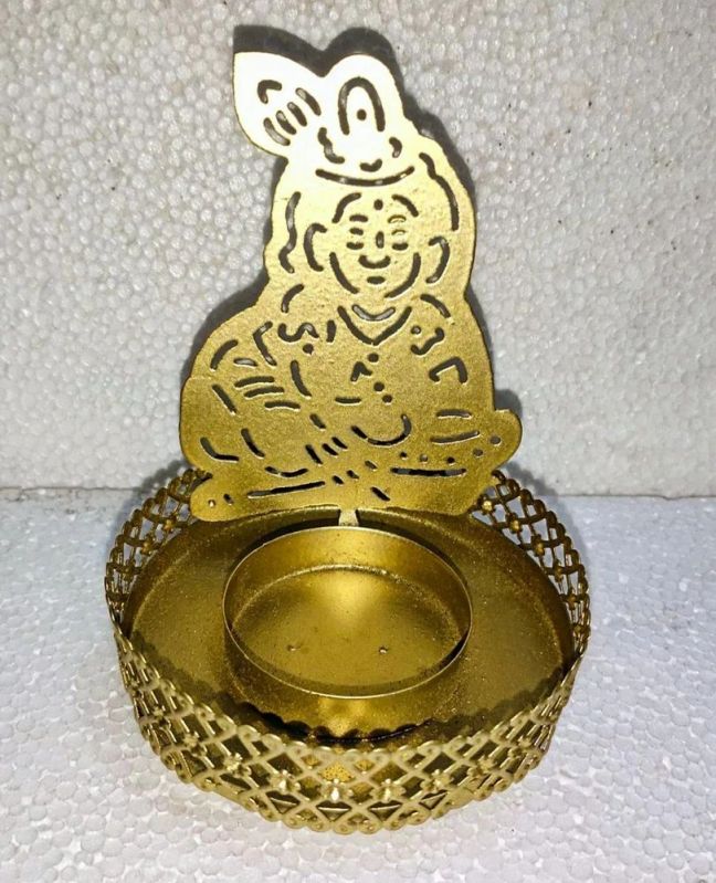 Golden Iron Balkrishna Shadow Metal Diya, For Decoration, Size : 4inch
