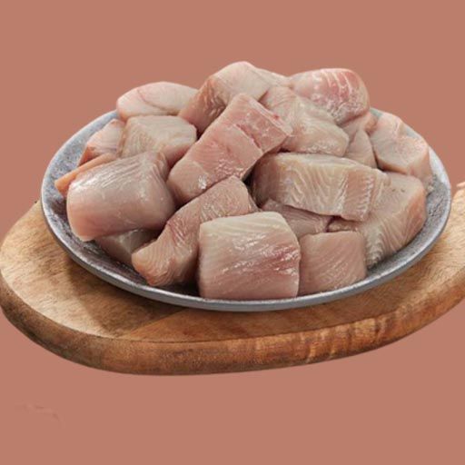 Fresh mori fish cubes boneless piece