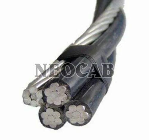 Neocab Black 220V 3-6kw MV Aerial Bunched Cable, for Industrial, Internal Material : Copper
