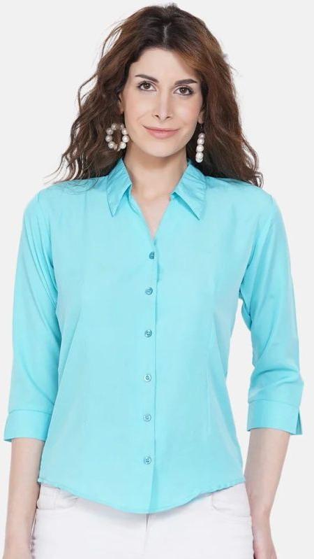 Plain Ladies Cotton Shirt, Feature : Embroidered, Easily Washable, Comfortable, Anti-Wrinkle