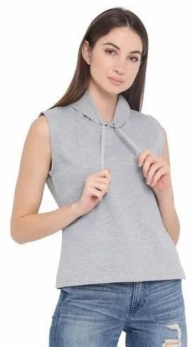 Plain Ladies Sleeveless Hoodies, Specialities : Dry Cleaning, Comfortable