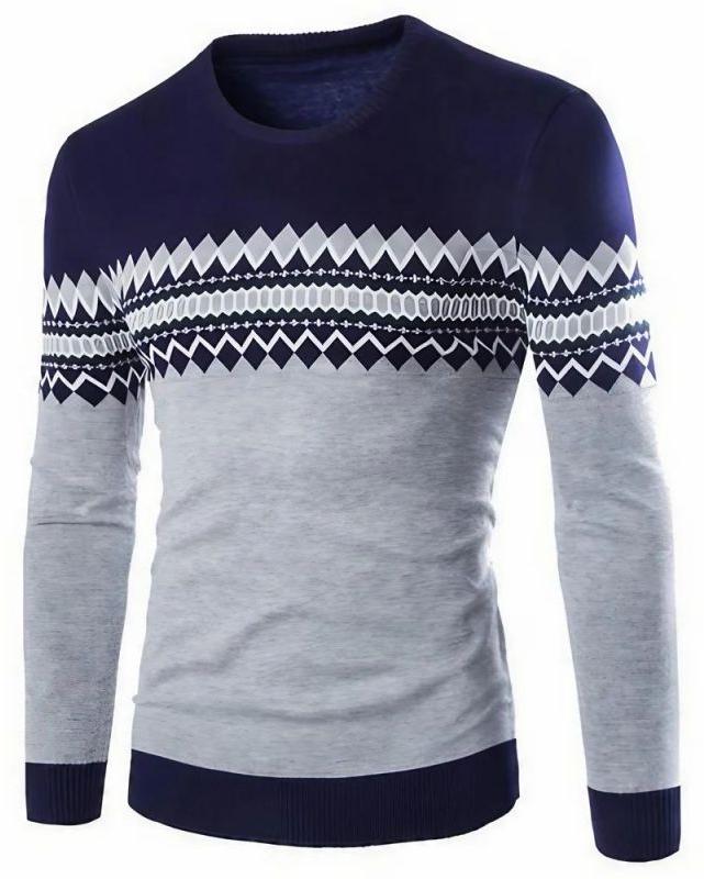 Printed Mens Winter Knitted Sweater, Style : Non Zipper