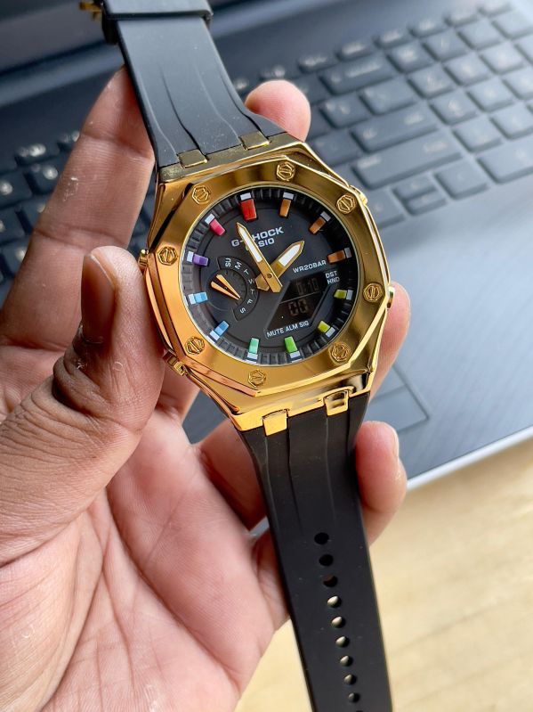 gshock crono gold swiss watch