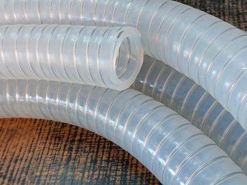 Round Wire Braided Silicone Rubber Hose, for Industrial Use, Color : White