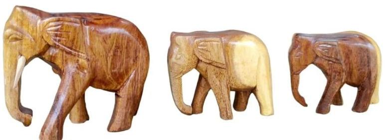 Bengal Art Wooden Elephant Statue