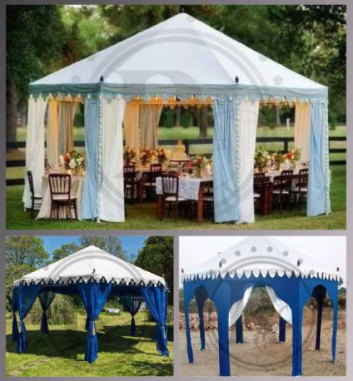 White Blue Ruchika Enterprises Plain Pvc Pavilion Tent, For Outdoor, Size : 8 X 8 Feet (hxw)