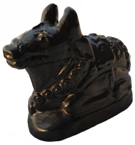 Black Marble Nandi Statue, for Worship, Temple, Packaging Type : Thermocol Box