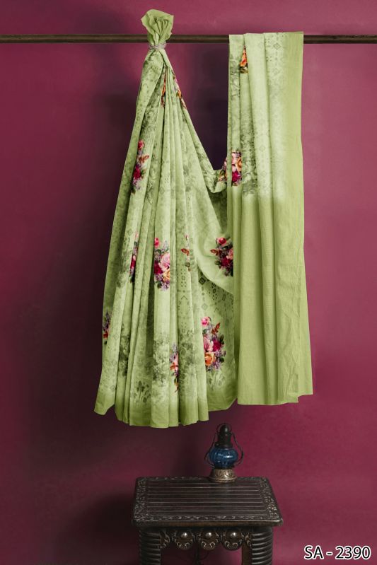 Ladies Light Green Printed Saree