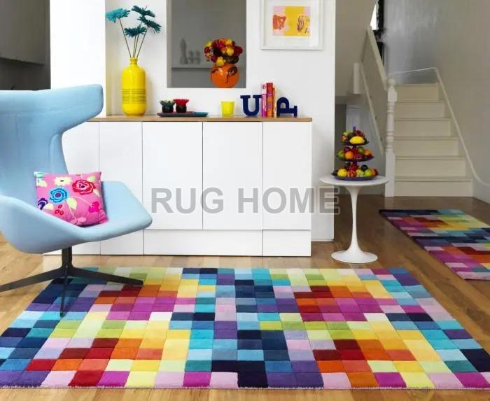 Multicolour Rectangular Funk Mulcoloured Hand Tufted Rug, for Home, Office, Hotel, Size : 5x8 Feet