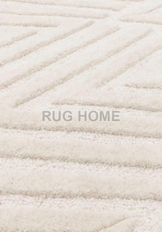 Light Brown Rectangular Hague Rug Ivory Hand Tufted Rug, for Home, Office, Hotel, Size : 5x8 Feet