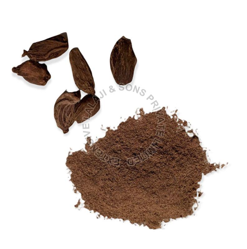 Dark Brown Organic Black Cardamom Powder, for Spices, Grade Standard : Food Grade