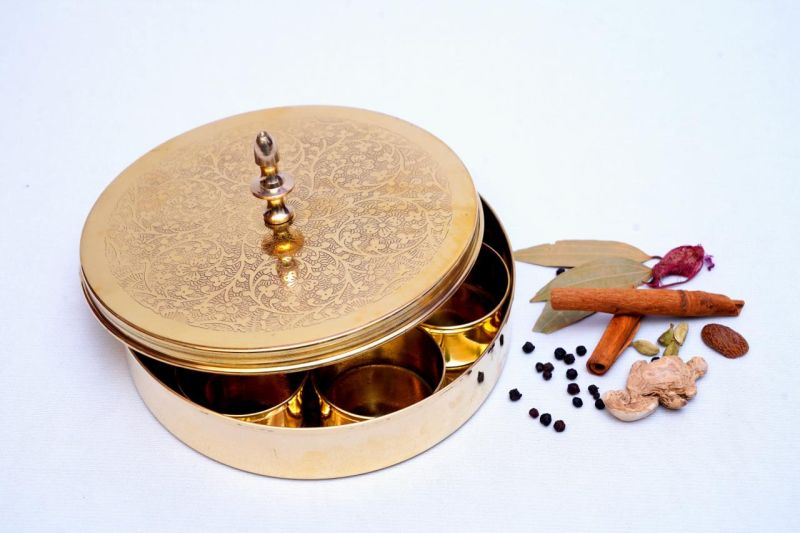 Golden Aluminum Handmade Spice Box