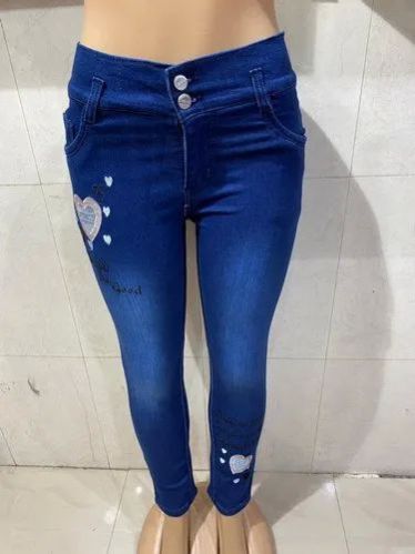 Casual Wear Embroidery Ladies Denim Jeans