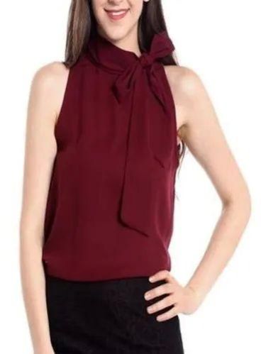 Maroon Ladies Sleeveless Top