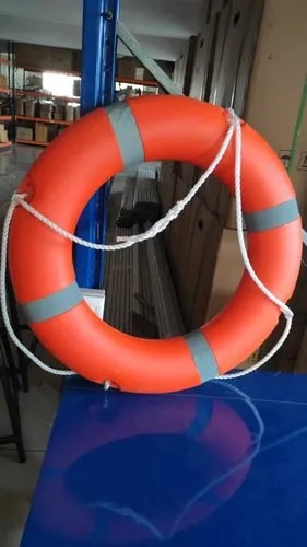 Swimming Pool Orange Lifebuoy Ring, Shape : Round