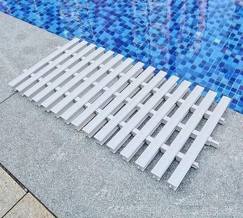 White Rectangular Polished ABS Plastic Swimming Pool Overflow Grating