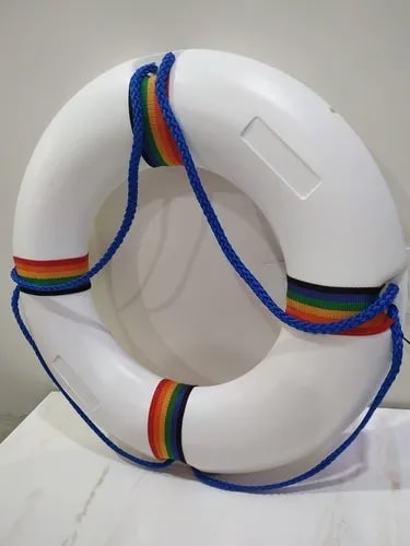 Round Swimming Pool White Lifebuoy Ring