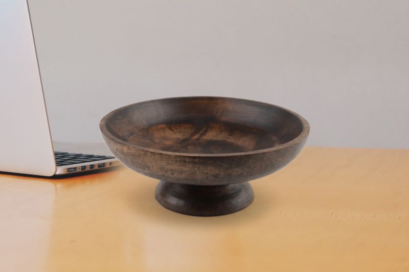 Brown Wooden Handmade Fruit Bowl