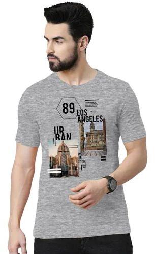 Mens Half Sleeve Printed Cotton T-Shirt, Size : XL