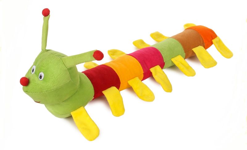 Multicolor Caterpillar Soft Toy, for Baby Playing, Technics : Machine Made