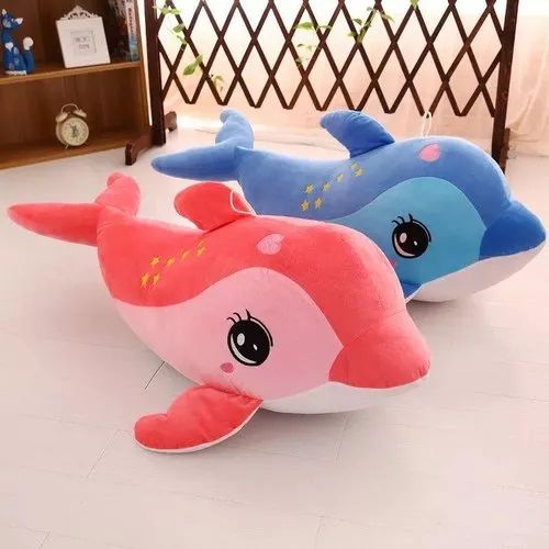 Multicolor Dolphin Soft Toy, for Baby Playing, Technics : Machine Made