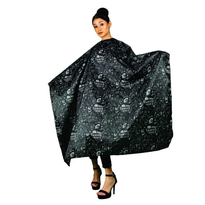 Black CCPR202 UD Printed Cutting Cape, for Beauty Salon, Hair Care, Size : Multisizes