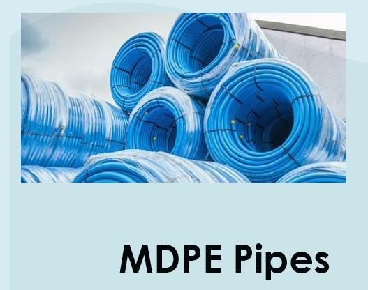 Blue Round MDPE Pipes, for Water Supplying, Length : 100-150mm at Best ...