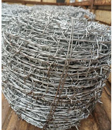 Silver Steel Barbed Wires, for Fence Mesh, Length : 0-10mtr