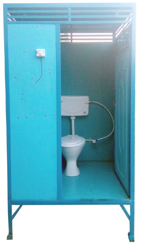 Blue Ms & Frp Portable Toilet Cabin, Shape : Rectangular