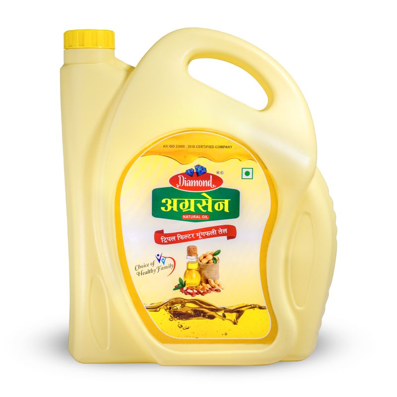 Shri Agrasen Liquid Refined Natural 5 Ltr Groundnut Oil, for Cooking, Certification : FSSAI