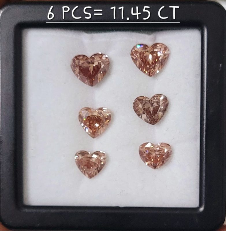 Heart Polished Brown Diamond, For Jewellery Use, Size : 11.45 Ct