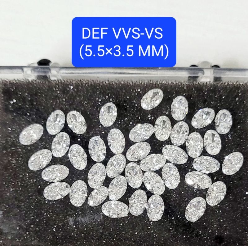 White Polished Oval Diamond, For Jewellery Use, Purity : Vss/vs